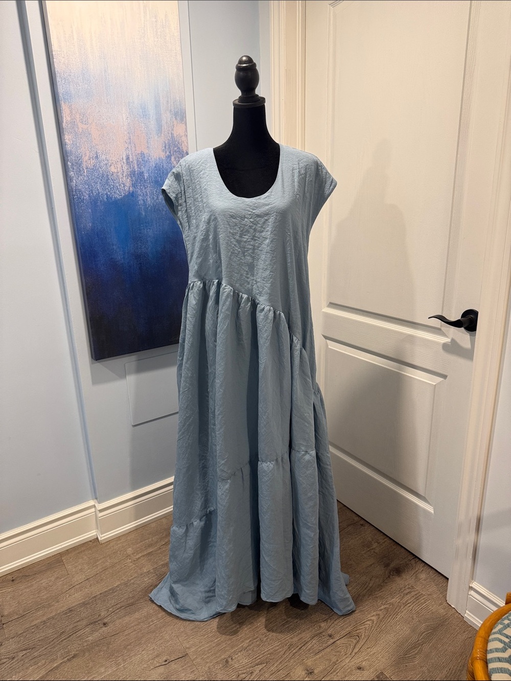 Brian Bailey Promise Blue Tiered Maxi Dress - Picture 2 of 7